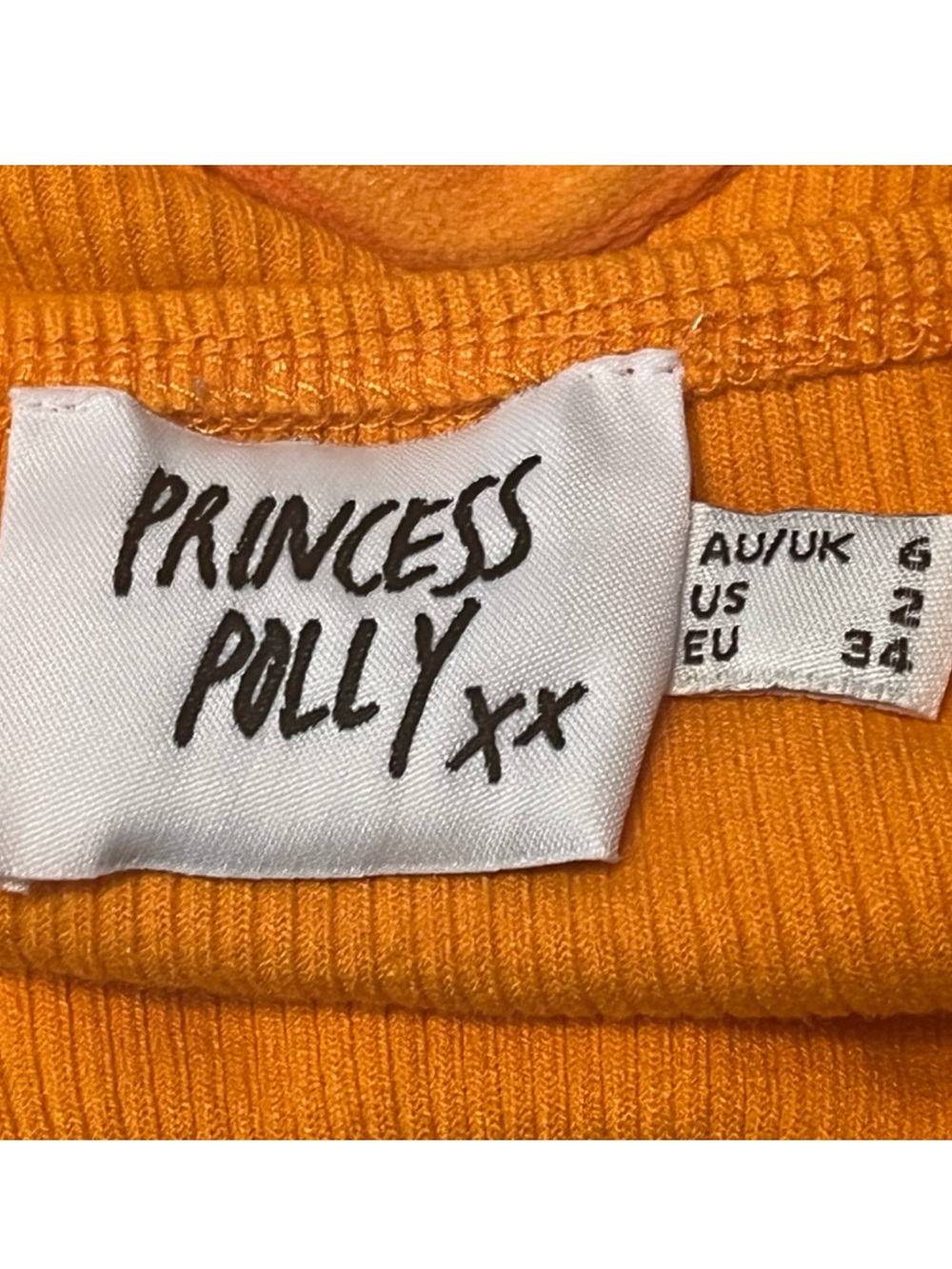 Princess Polly Becca Long Sleeve Crop Top | Orange | Size 2 🧡 - Picture 5 of 5
